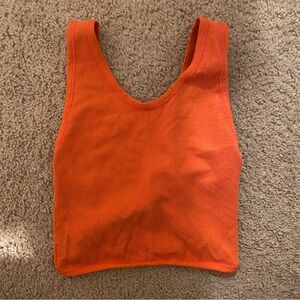 Orange crop top workout tank